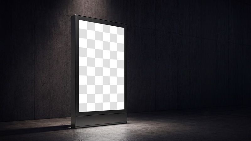 Preview mockup 4 free digital poster lightbox mupi mockup