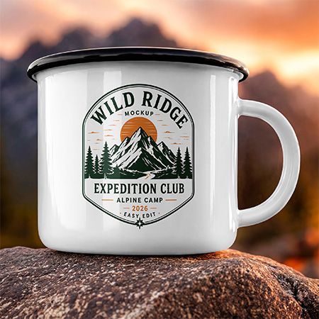 Enamel Metal Mug Mockup Set