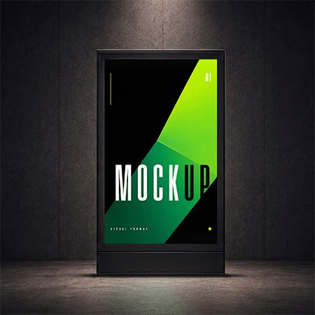 Free Digital Poster Lightbox Mupi Mockup