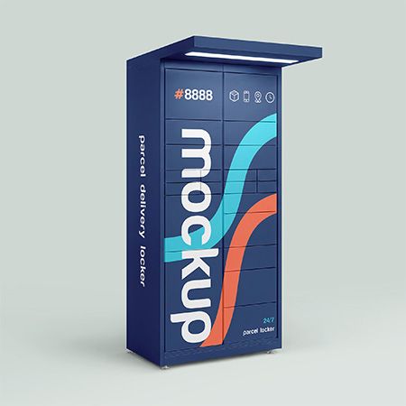 Parcel Delivery Locker Mockup Set