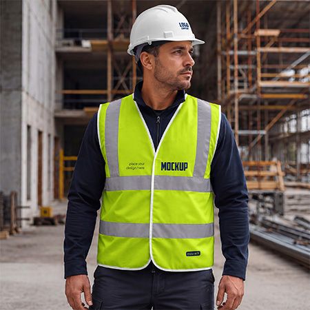 Safety Construction Vest Mockup Set