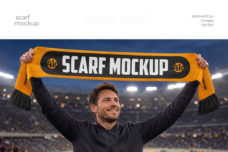 Preview 1 soccer scarf mockup set