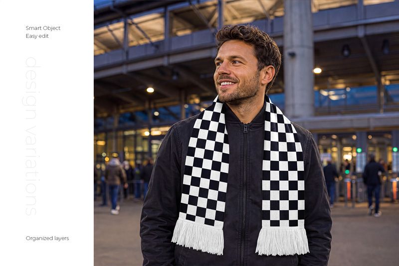 Preview 2 soccer scarf mockup set