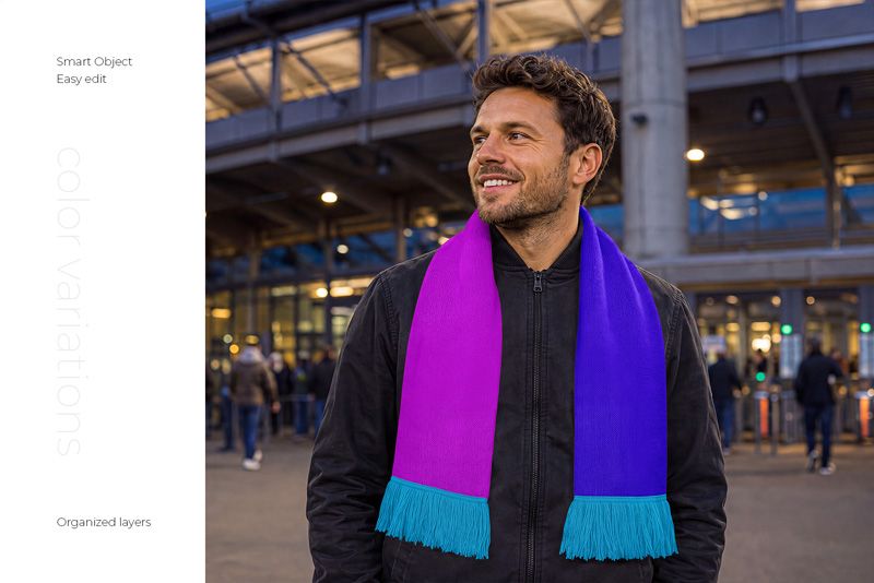 Preview 3 soccer scarf mockup set