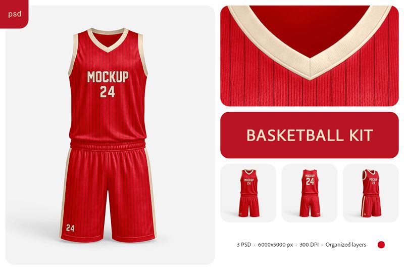 Preview bundle 1 basketball kit mockup set
