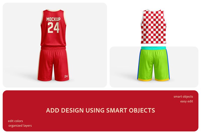 Preview bundle 2 basketball kit mockup set