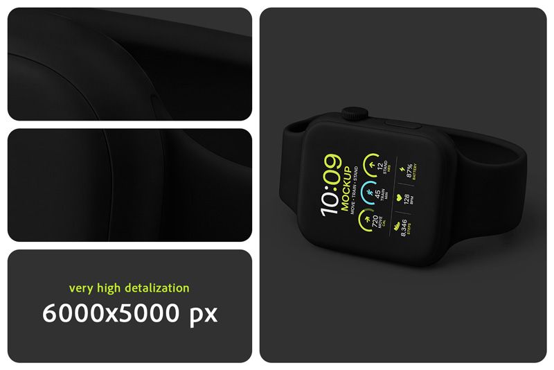 Preview bundle 3 clay apple watch mockup set