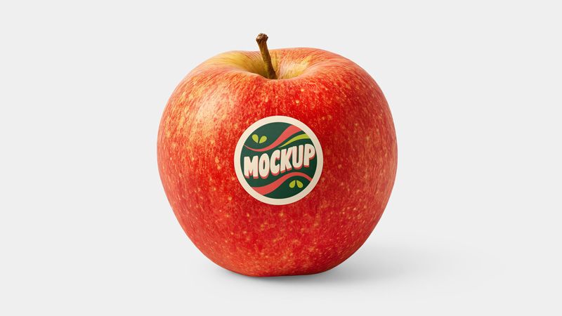 Preview mockup 1 free apple with sticker mockup