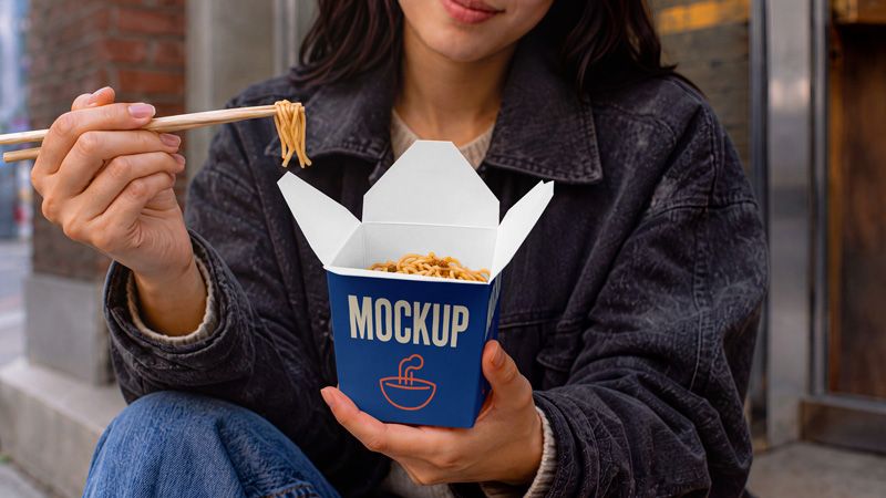 Preview mockup 1 free chinese food packaging box mockup