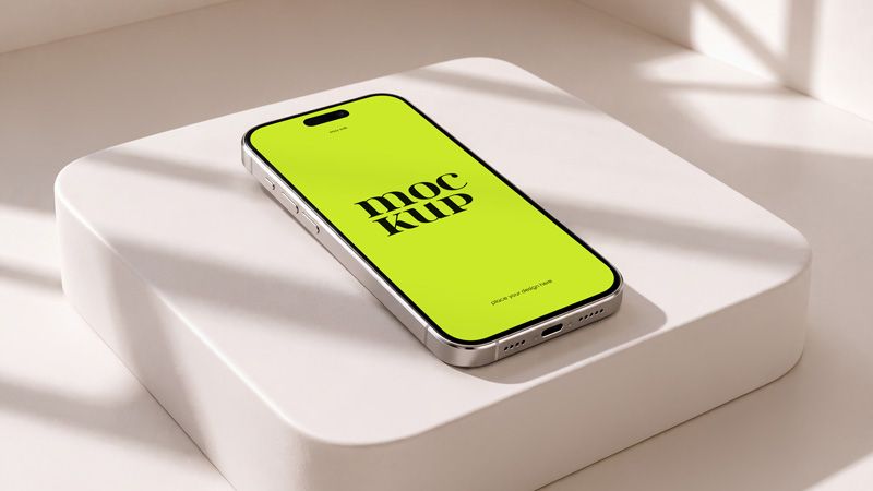 Preview mockup 3 free iphone on pedestal mockup