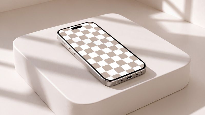 Preview mockup 4 free iphone on pedestal mockup