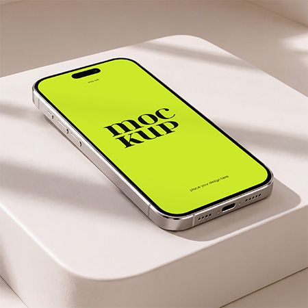 Free iPhone on Pedestal Mockup