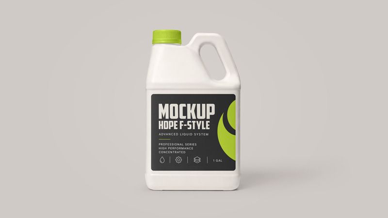 Preview mockup 1 free hdpe f style jug with slanted handle mockup