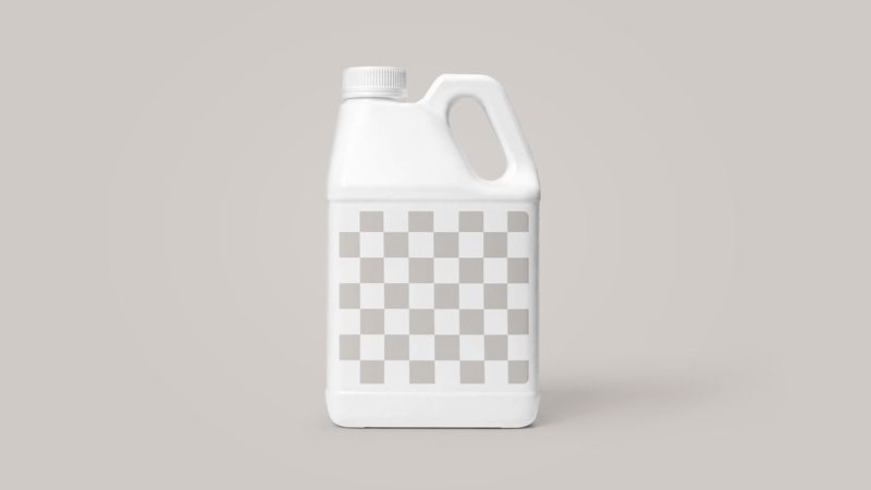 Preview mockup 2 free hdpe f style jug with slanted handle mockup
