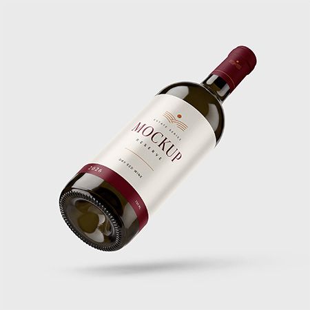 Dark Glass Wine Bottle Mockup Set