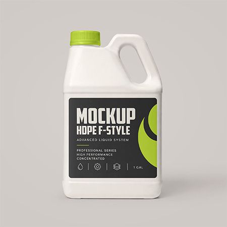 Free HDPE F-Style Jug with Slanted Handle Mockup