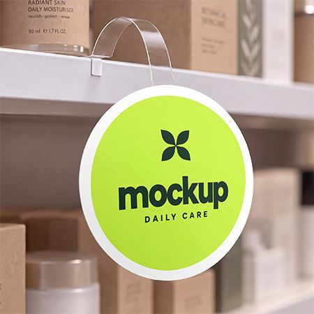 Free Round Wobbler Mockup