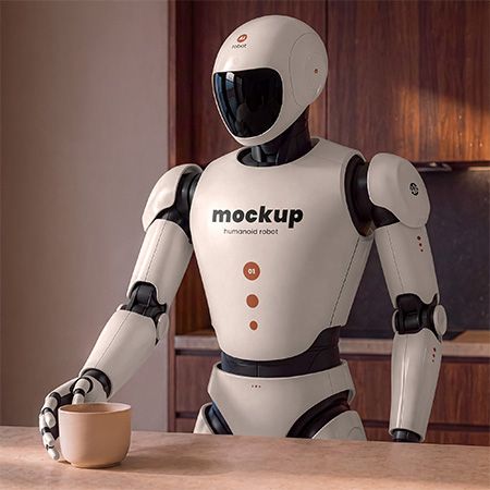 Humanoid Robot Branding Mockup Set