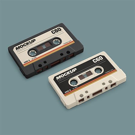 Vintage Cassette Tape Mockup Set