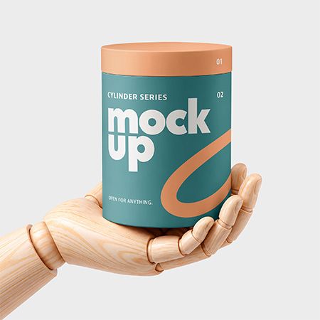 Cylinder Box Branding Mockup Set