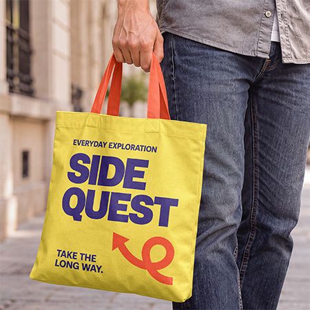 Free Canvas Tote Bag Mockup in Hand