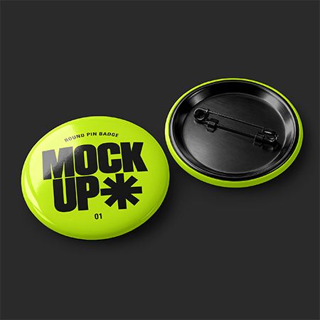 Free Round Pin Badge Mockup